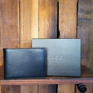 Gucci Black Men's Bifold Leather Wallet With Removable Insert